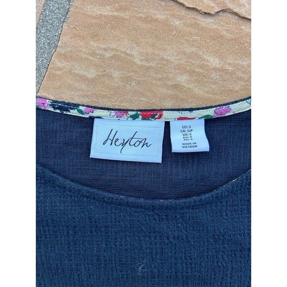 Heyton Ruffle Sleeve T-Shirt Dress Short Rayon Women’s Small Blue LS - Picture 2 of 3